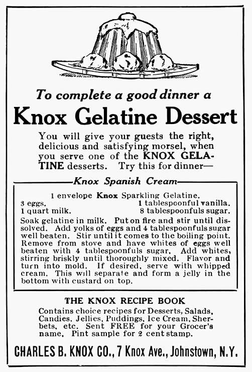 Knox Gelatin Ad 1913 Namerican Advertisement For Knox Gelatin Desserts 1913 Poster Print by (24 x 36)