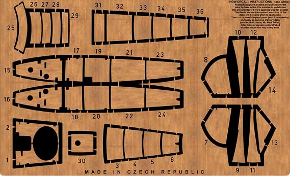 HGW 548038 1/48 Decal for Albatros D.V/D.Va Eduard Light Wood Natural Imitation