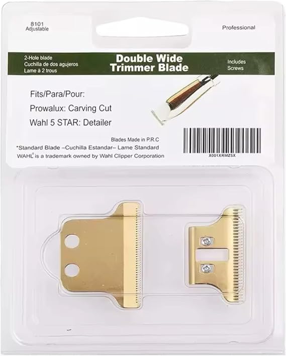 Detailer Trimmer Blade | Professional Adjustable | T-Wide | Sharp Replacement Blade | for Wahl 2215-8101 Gold