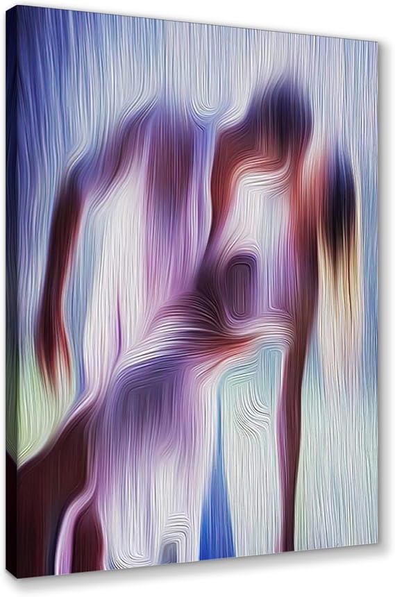 Novatique Sexy Nude Girl Wall Art Abstract Naked Painting Wall Decor Sexy Couple Love Picture Art Canvas Print for Bedroom Bathroom,28 x 44inch