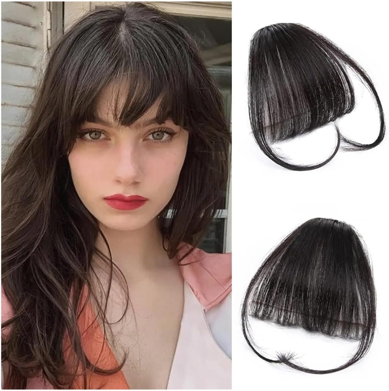 Bangs Hair Clip Synthetic Air Bangs Styling Tool Clip In Hair Extensions Fake Invisible Fringe Natural Black Brown Bangs Hair Accessories Clip-in Bangs Color:K18-4