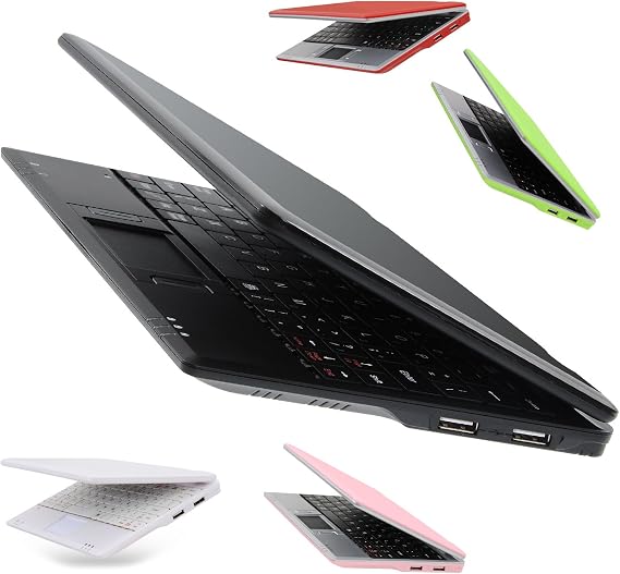 Bigmachine 7 Inch Portable Lightweight Mini Computer Laptop PC Netbook for kids Android 12 Quad Core 32GB WIFI Built In Camera YouTube Flash Player (Black)
