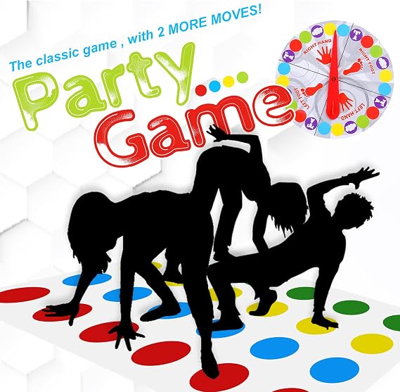 OSDUE Twister Game Party Games Twisting Games Team Game Funny Games with Play Mat for Family Interaction (Floor Games)