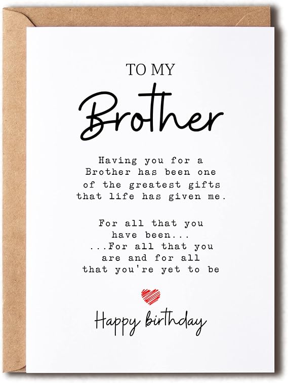 EruditeGifts To My Brother - Brother Birthday Card - Brother Is The Greatest Gifts In My Life - Birthday Card For Brothers - Gift For Brothers Card