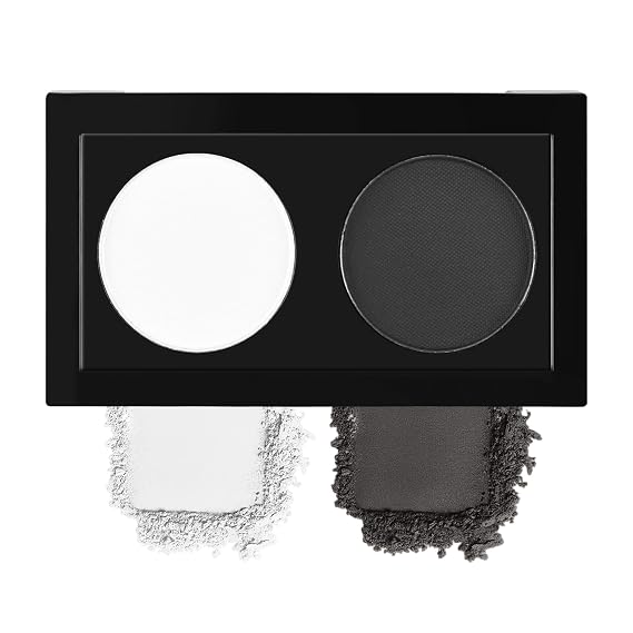 Duo Eye Shadow Powder,White&Black Matte Eyeshadow Makeup Palette,Neutral Shades Eyeshadow Palette for Woman Daily Eyes Looks,Highly Pigmented,Smooth, Blendable,sombras de ojos, Cruelty-Free 06