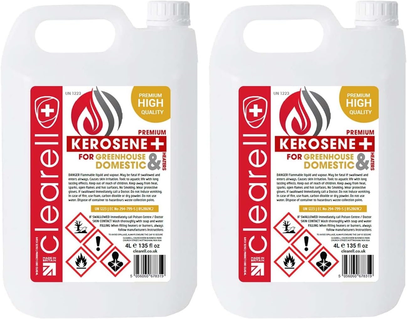 8L | Pack of 2 | 8 Litres Premium Quality Kerosene Paraffin Heater Heating Oil Fuel | Compliant to BS2869C2