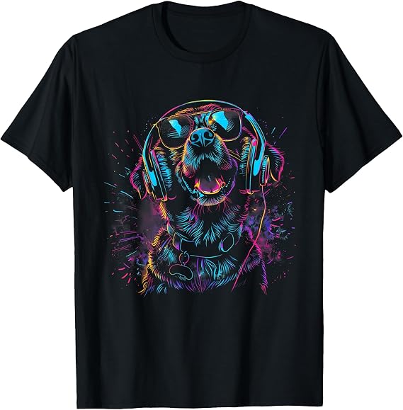 Dog DJ EDM House Music Techno Music Headphones Beatmaker T-Shirt