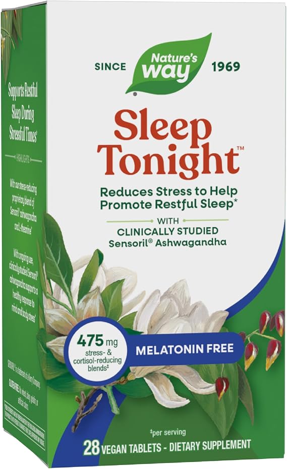 Nature's Way Sleep Tonight, Sensoril Ashwagandha and L-Theanine, 28 ct