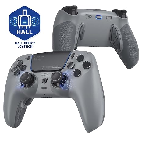 HEXGAMING PHANTOM Wireless Controller Compatible with ps5, 1994 Gray