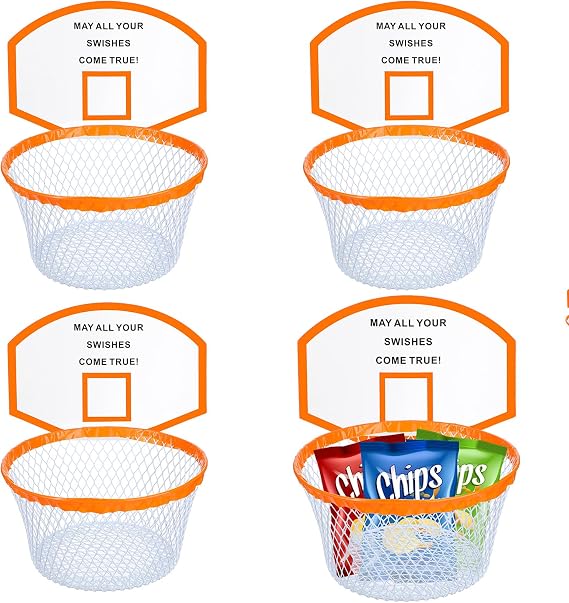 CroBlissful 3 Sets 6 Inch Basketball Hoop Gift Basket Halloween Bucket