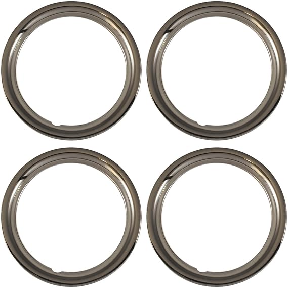 Set of 4 Chrome plated Steel 15" Universal 1.75 inch Beauty Trim Rings 1515C
