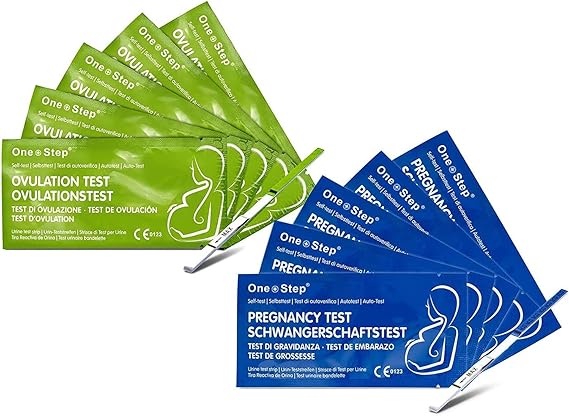 One Step 40 x Highly Sensitive Ovulation Strip Tests + 10 x Highly Sensitive Pregnancy Test Strips (Tests up to 6 Days Earlier)