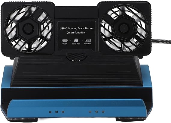 1" Docking Station GO for Steam Deck for ROG Ally X, Dual Cooling Fan, 4 USB Ports, 100W Charging Port, 4K 60Hz HDMI Dock Station