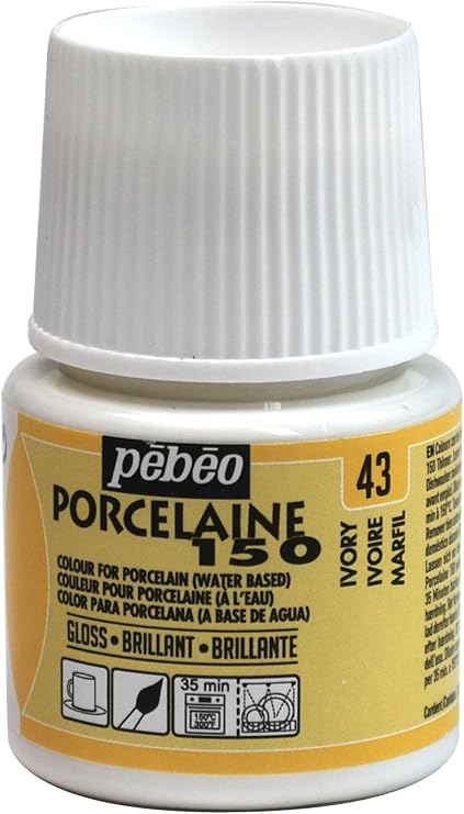 Pebeo Porcelaine 150 China Paint 45-Milliliter Bottle, Ivory