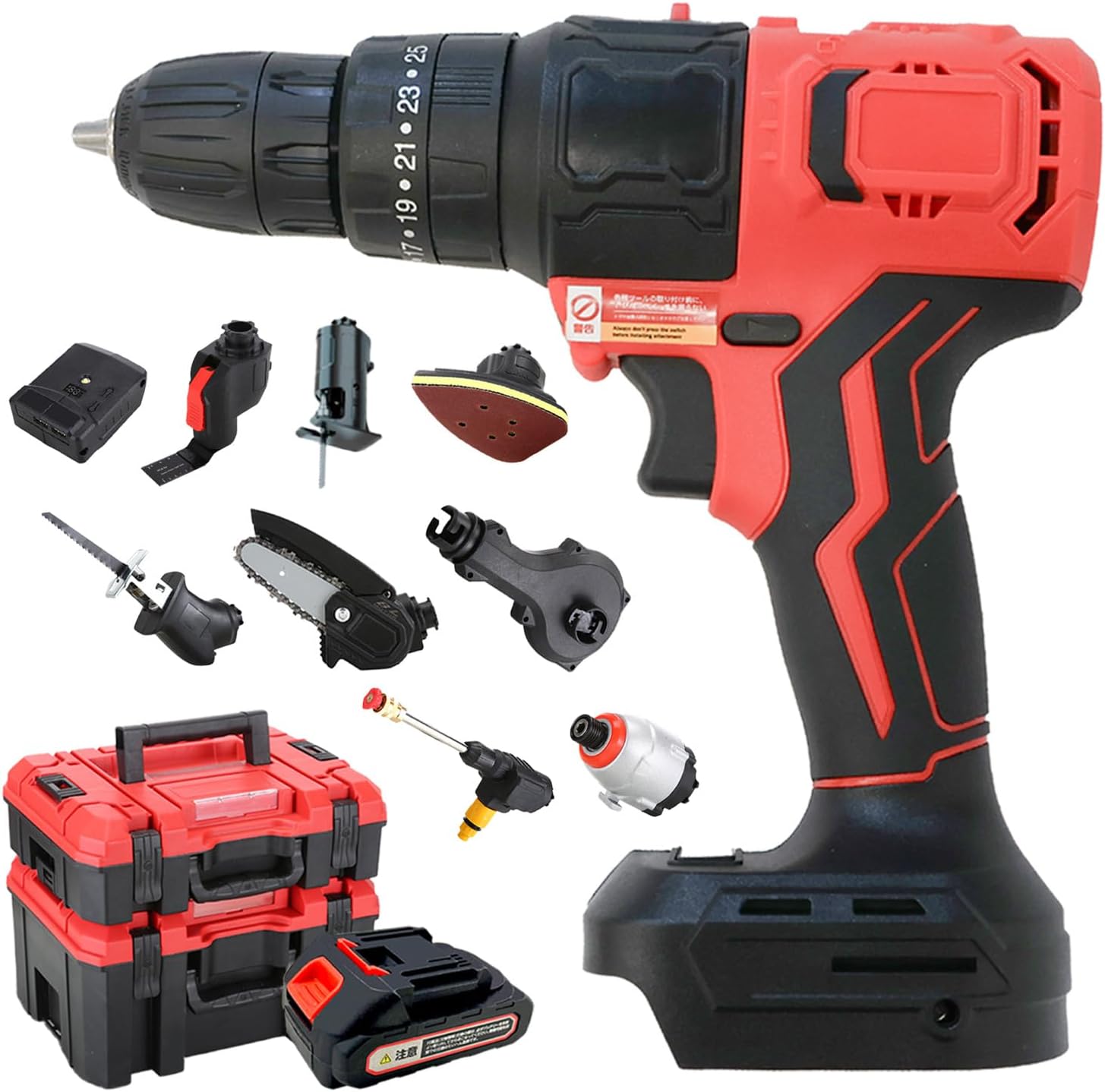 MRGJapanese Instruction Manual Included Electric Tools Multi Tool Set, Cordless Masao-kun, Makita Compatible Battery, BL1860B, Home Use, DIY Attachments, 10 Types, Tool Set, Impact Screwdriver