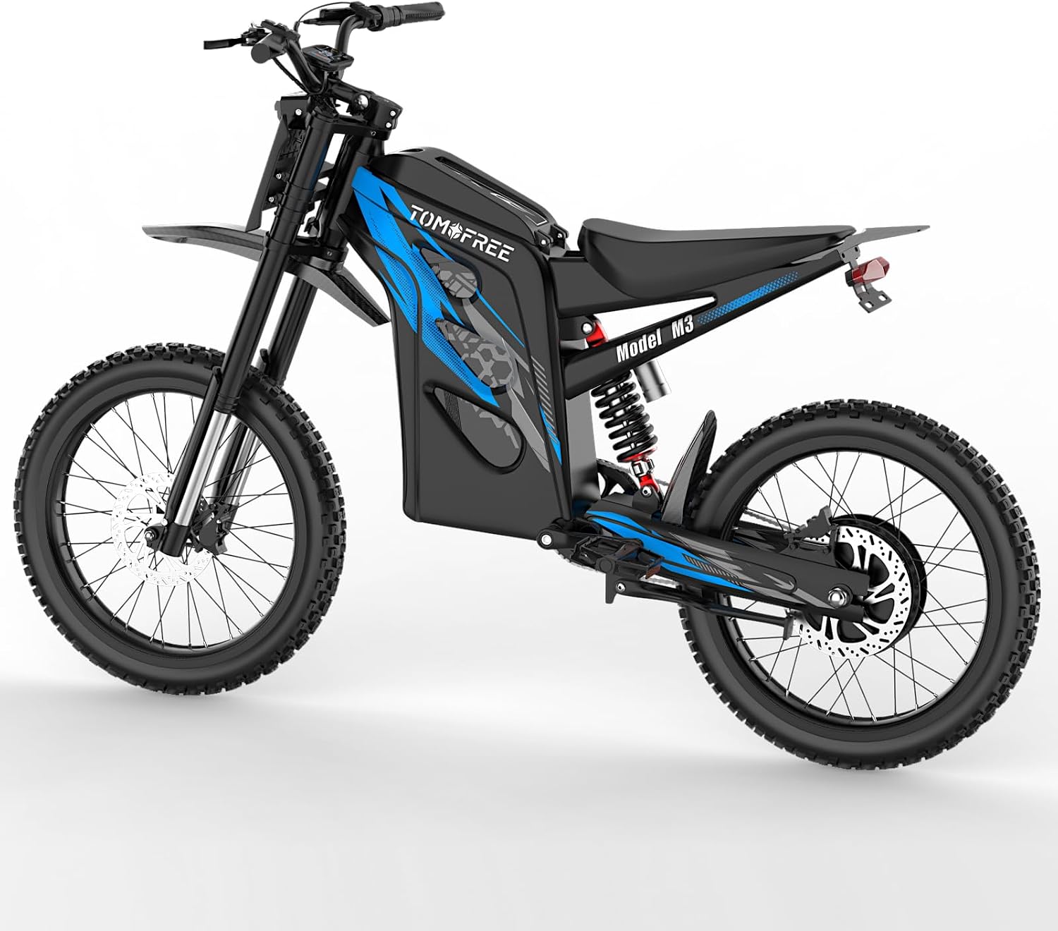 6500W Electric Dirt Bike for Adults, Max 50 MPH 5 Speed Ebike, 22.5 Fat Tire Off Road Dirtbike, 46-70 Miles Range Electric Motorcycle, with 72V 30Ah Detachable Battery, Full Suspensions