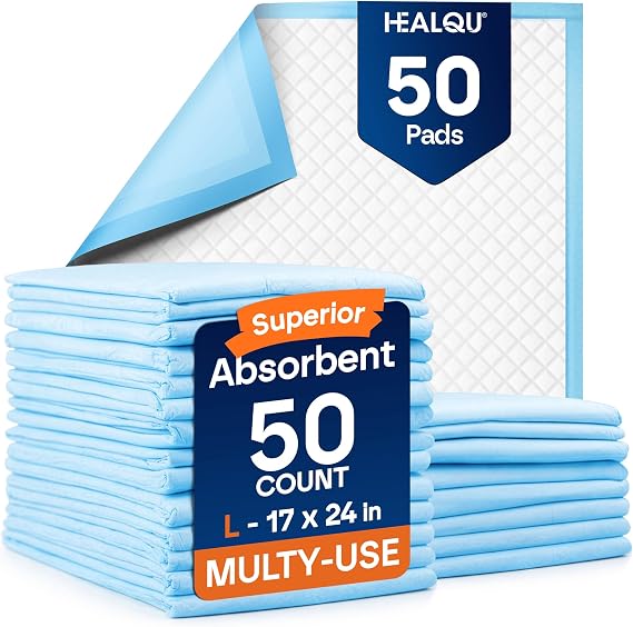 Disposable Baby Changing Pad Liners - 50 Pack, 40x60 cm Super Soft, Absorbent and Waterproof - Mess-Free Baby Diaper Changes on Every Surface