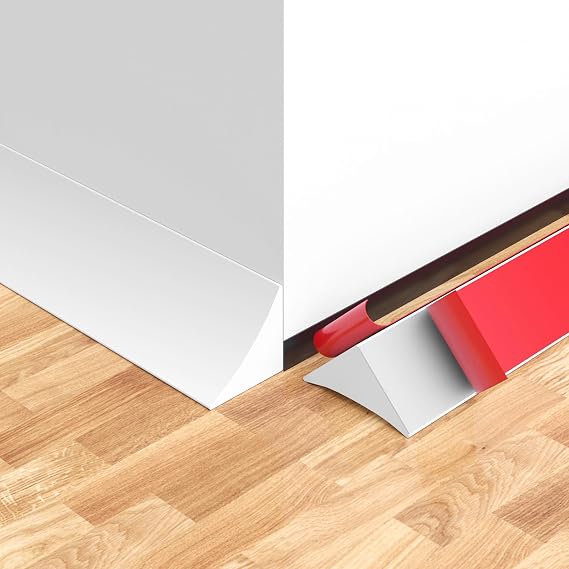 Self-Adhesive Silicone Quadrant Trim, 3.05m Flexible Skirting Board Caulk Strip, Quarter Round Laminate Floor Edging Beading, Wall Corner & Ceiling Coving Moulding Trim, White