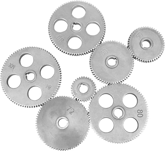 Mini Lathe Metal Gear Set, T84 T80X2 T72 T60 T50 T33 Imperial Change Gear Kit for WM210V Lathe Accessory Replacement