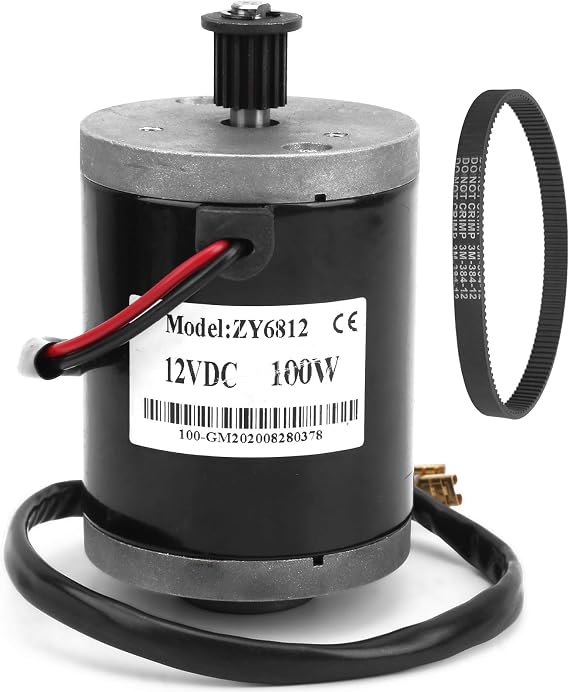 12V 100W High Speed DC Motor, Permanent Magnet DC Motor, Electric Brushed Motor, Mini DC Motor DIY Generator Motor with Belt Pulley for E Bike Electric Scooter