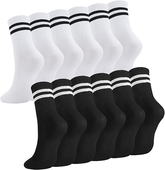 Utensilsto 6 Pairs of Women's Men's Tennis Socks 35-38 39-42 43-46 Sports socks with stripes cotton sports socks for men and women