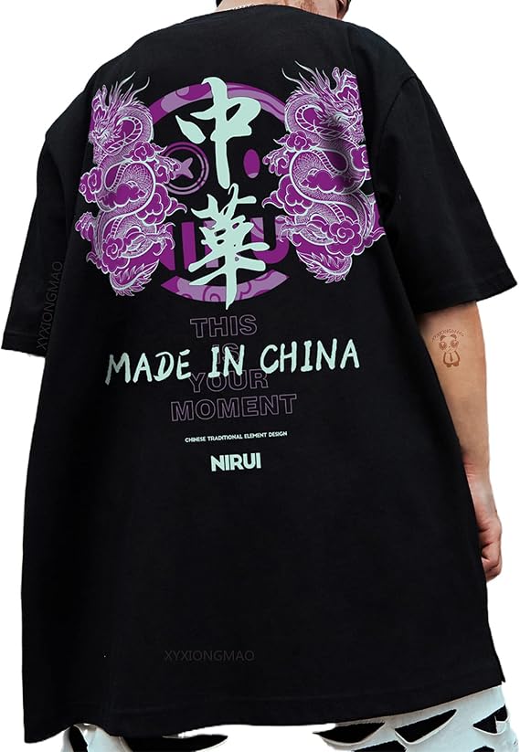 XYXIONGMAO Short-Sleeved T-Shirt Men's Loose Cotton Casual Sports Japanese Streetwear Hip Hop Graphic Tees Shirts for Men