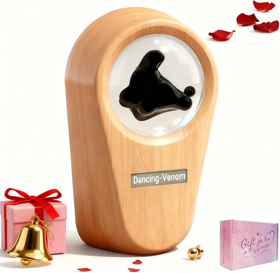 Ferrofluid Sound Visualizer, Dancing Ferrofluid Speaker Music Mate, Audio Visualizer Desk Art with Lamp, Valentines Day Gifts for Her/Him - Desk, Bedroom & Office Display (No Speaker) (Car-Key)