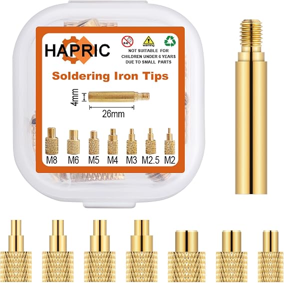 8Pcs Heat Set Insert Tips Kit For Plastic, M2-M8, For 3D Printing