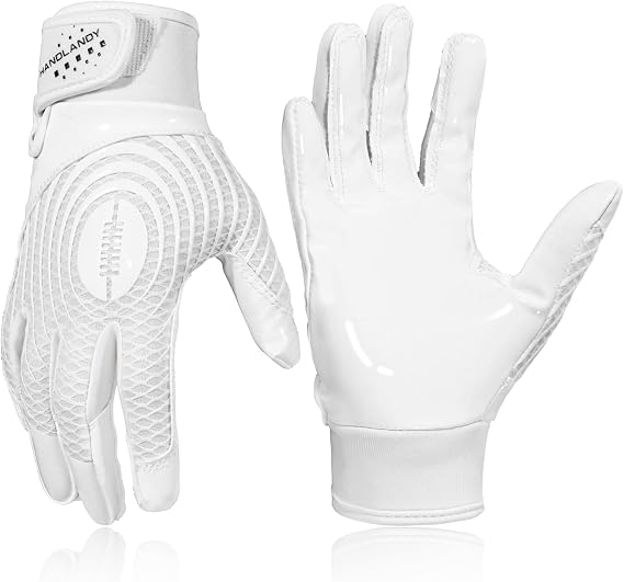 HANDLANDY Youth Football Gloves, Kids Sticky Receiver Gloves,Super Grip Football Glove Best Gift for Boys,Girls