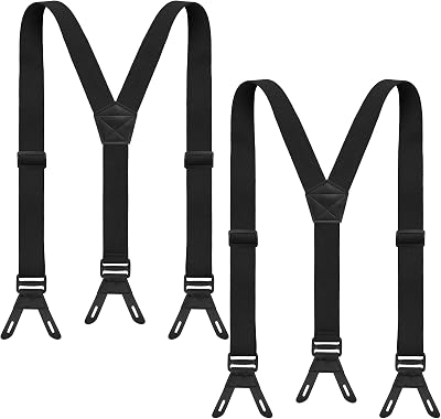 Cuffbow 2 Pcs Hockey Suspenders Heavy Duty Ice Hockey Suspenders Adjustable Length with 1.5 Inches Elastic Straps for Men Women