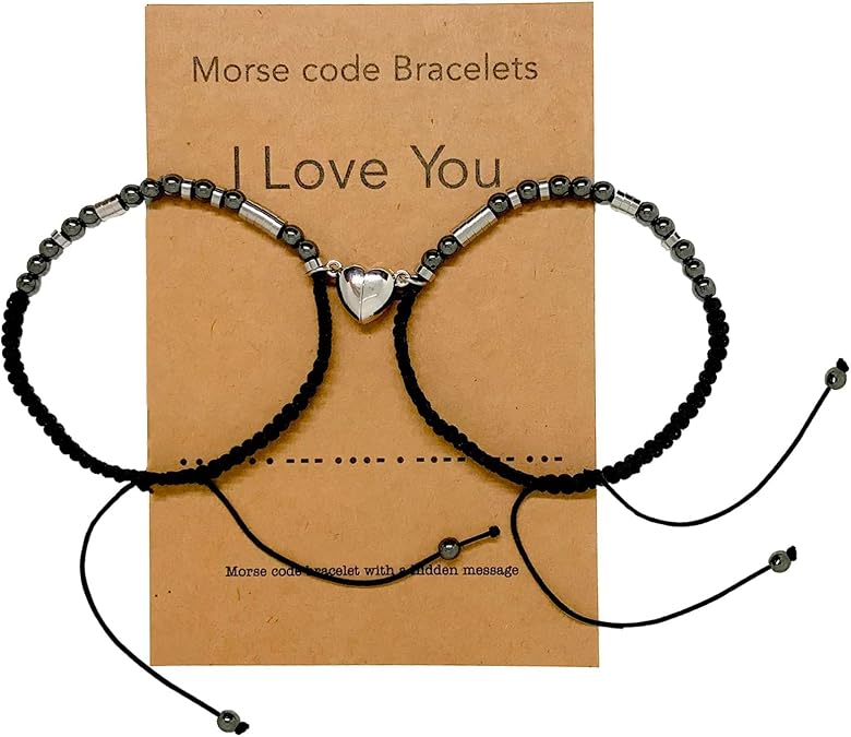Morse Code Matching Couples Bracelets Gifts for Boyfriend Girlfriend