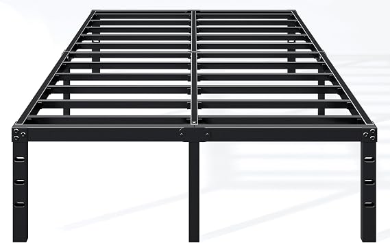 Hafenpo 16 Inch King Bed Frame - Sturdy Metal Platform King Size, No Box Spring Needed, Heavy Duty, Easy Assembly, Strong Bearing Capacity, Under Bed Storage, Black