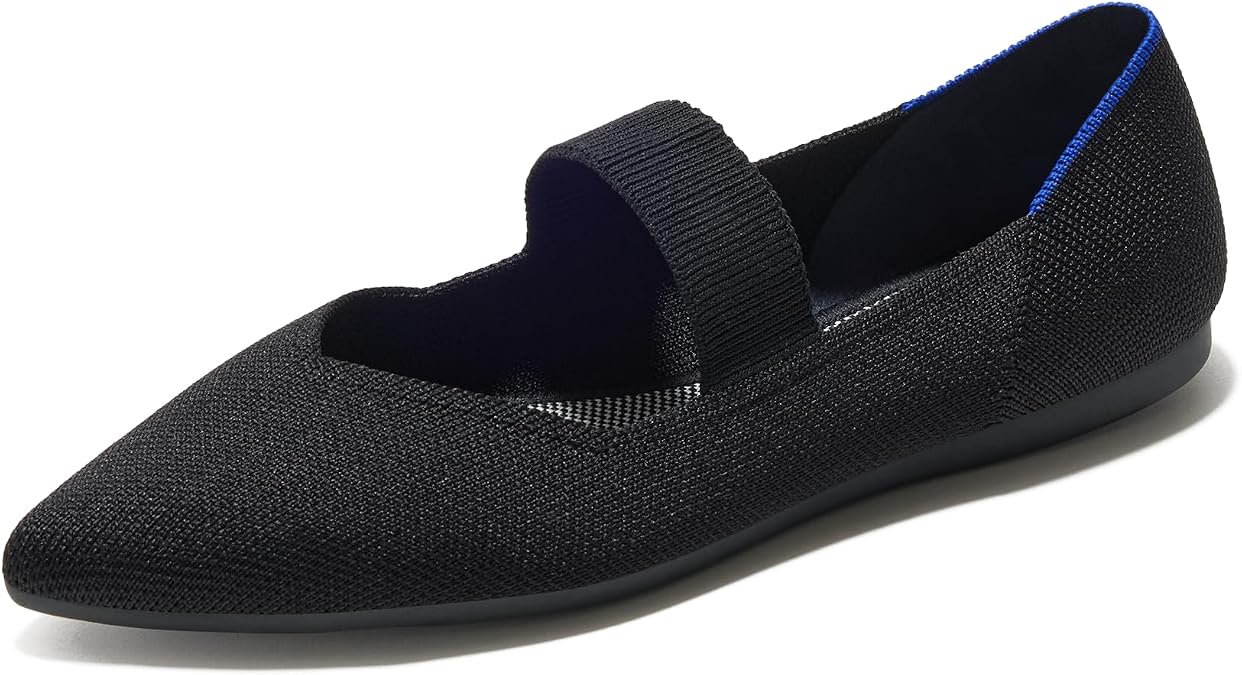 Rothy's The Point Mary Jane Women's Slip-On Shoes, Pointed-Toe Flats, Made from Recycled Plastic Bottles & Machine Washable