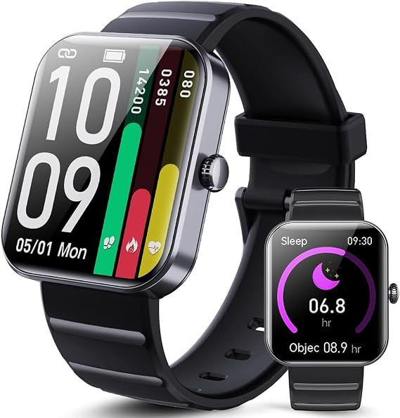 Smart Watches for Women Men, Smart Watch Fitness Sleep Tracker Heart Rate Blood Oxygen Blood Pressure Monitor 1.90" HD Screen IP67 Waterproof