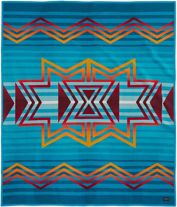 Pendleton Tribal Wool Twin Blanket - Turquoise