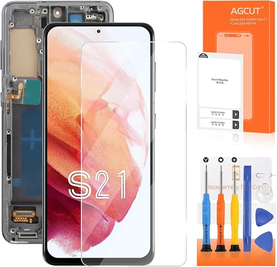 INCELL for Samsung Galaxy S21 4G / 5G Screen Replacement for Samsun S21 LCD Display G990 G991 G991B G991U G991W LCD Digitizer Screen Touch Assembly Repair Part Gray with Frame