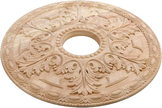 Antrader Ceiling Medallion,Wood Ceiling Cover,2.8" ID x 11.8" OD,1Pcs | Home Lighting Ceiling Medallions Ring for Light Fixtures and Ceiling Fans