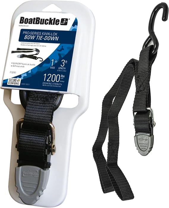 BoatBuckle F18741A Pro Series Kwik-Lok Bow Tie-Down Strap, 1 Inch x 3 Feet