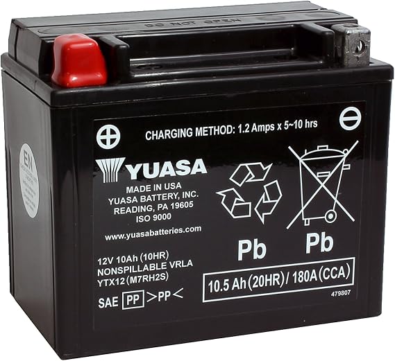 Yuasa YUAM7RH2S YTX12 Factory Activated AGM Battery