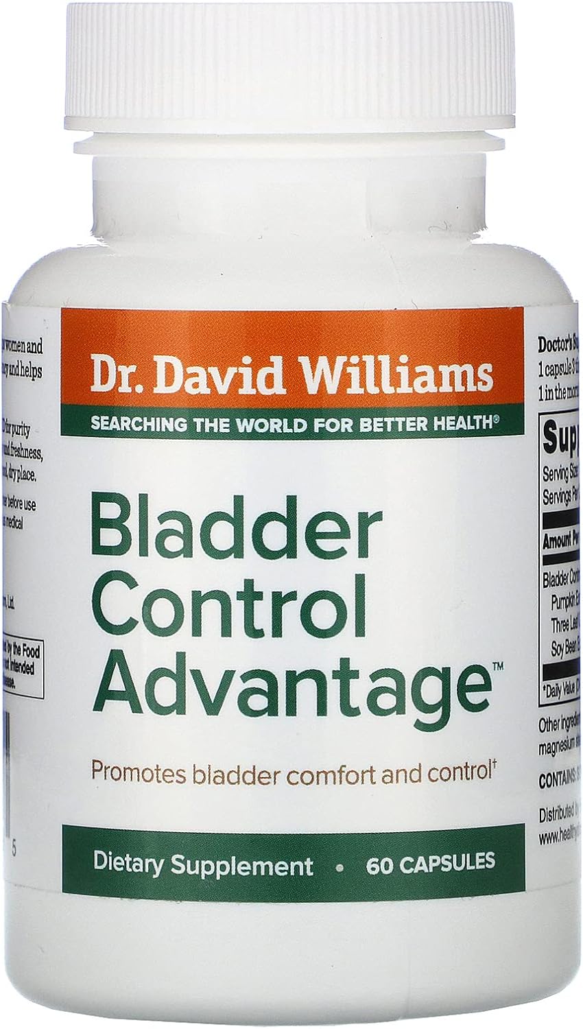 Dr. David Williams Bladder Control Advantage Supplement Reduces Leaking and The Constant Urge to Go in Just 2 Weeks