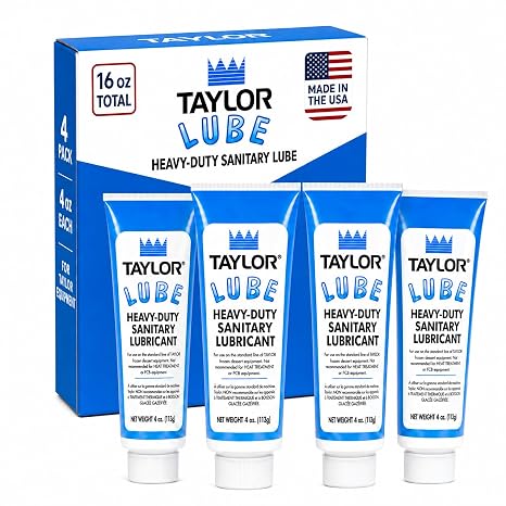 Taylor Blue Food Grade Lubricant (4oz, 4-Pack) - Lube for Soft Serve Ice Cream Machine & Frozen Yogurt Machine - NSF H1 Certified Sanitary Lubricant - Heavy Duty Grease for O-Rings by FryOilSaver Co.