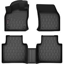Rubber Car Floor Mats Compatible with Vw Tg 2018-2024, Waterproof All Weather Car Liners, 1st & 2nd Row Set, Black...