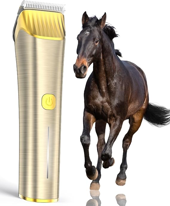 oneisall Cordless Horse Clippers for Horse Grooming RK 034 | Detachable stainless steel blades, ultra-quiet, Horse Trimmer Shaver Kit with tangled, long, or Thick Coat Horse Hairs