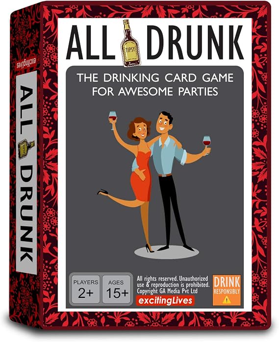 exciting Lives All Drunk Party Drinking Game- Fun Adult Drinking Game for Parties and Fun-Hilariously Funny & Personal Questions - Perfect Adult Card Game for Parties and Game Night