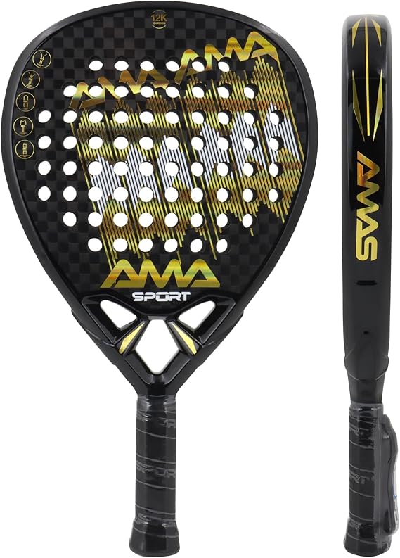 AMA Sport Padel Paddle Tennis Racket Carbon Fiber Pop Tennis Paddle Paddleball Racquets 3K,12K,18K,Full Carbon