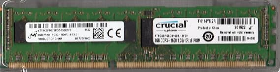 MICRON MT18KSF1G72PDZ-1G6E1FE PC3L-12800R DDR3 1600 8GB ECC REG 2RX8 (for Server ONLY)