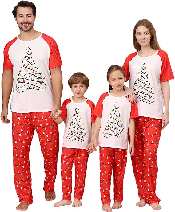 PYAEAS Christmas Pajamas for Family Matching Holiday PJs Jammies Loungewear