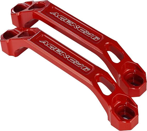 Agency 6 - Billet Grab Handle (Pair) - Universal Fitment for Offroad and Overland Vehicles - Roof Racks - Made in The USA - Stainless Steel Hardware Included (Red)