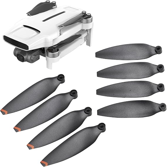 8 Pack Drone Propellers Folding Replacement Parts Compatible with X8 Mini Quadcopter (Orange Edges) Drone Propeller 66mm Accesorios de Enganche