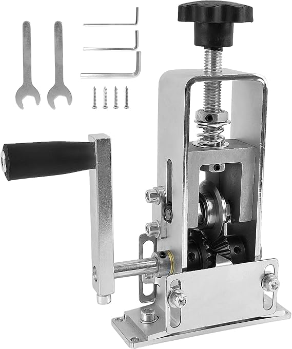 4-Piece Cable Peeler Set, Stripper with Allen Wrench, Wrench and Screws, Manual or Electric 2-in-1 Wire Stripping Machine, for Wire Recycling